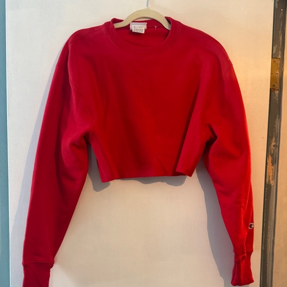 Champion Tops - Champion Women's Bold Red Cropped Hoodie